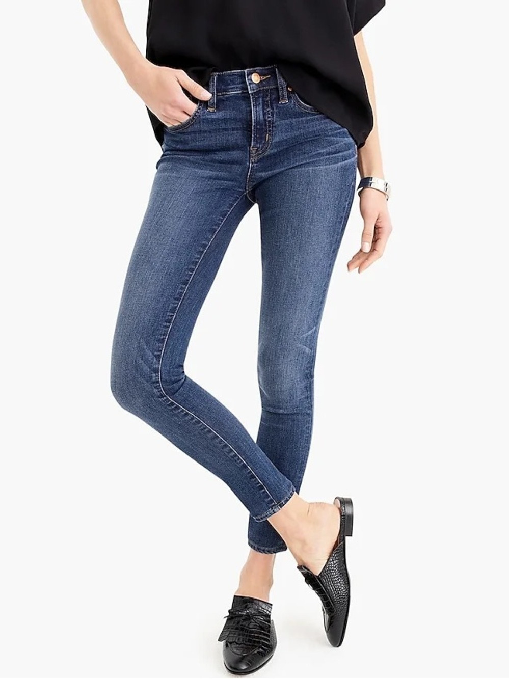 J. Crew Toothpick Mid-Dark Blue Skinny Jeans